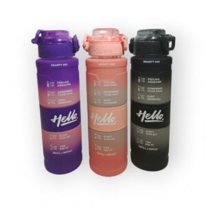  Leakproof 1 Litre Fitness Outdoor Sports Water Bottle – 1000ml BPA-Free Plastic with Time Marker