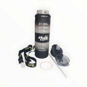  Leakproof 1 Litre Fitness Outdoor Sports Water Bottle – 1000ml BPA-Free Plastic with Time Marker - Image 2