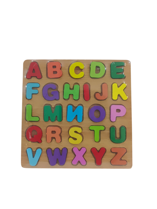 Colorful Wooden Learning Board for Kids – Capital Letters & 123 Numbers | Educational Montessori Toy for Early Learning & Fun