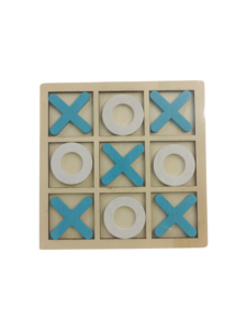 Wooden Tic Tac Toe Board Game for Kids – Fun Brain Puzzle Toy in Orange & Blue | Classic Educational Game for Family & Children - Image 4