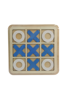 Wooden Tic Tac Toe Board Game for Kids – Fun Brain Puzzle Toy in Orange & Blue | Classic Educational Game for Family & Children - Image 3
