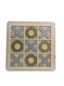 Wooden Tic Tac Toe Board Game for Kids – Fun Brain Puzzle Toy in Orange & Blue | Classic Educational Game for Family & Children - Image 2