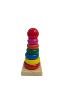 Wooden Rainbow Stacking Ring Toy for Babies & Toddlers – 6 Colorful Rings Early Learning Tower | Montessori Educational Toy for Kids - Image 5