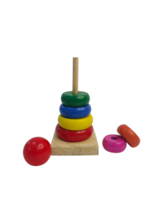 Wooden Rainbow Stacking Ring Toy for Babies & Toddlers – 6 Colorful Rings Early Learning Tower | Montessori Educational Toy for Kids - Image 3