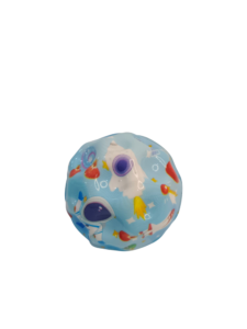 Blue Space Moon Ball – Soft Foam Bouncy Astronaut Stress Toy for Kids & Pets - Image 3