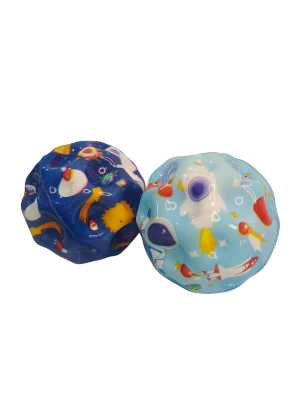 Blue Space Moon Ball – Soft Foam Bouncy Astronaut Stress Toy for Kids & Pets