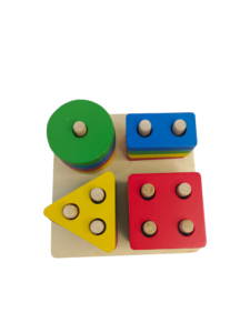 Wooden Geometric Puzzle Board – Colorful Shape Matching Toy for Kids’ Learning & Development - Image 2