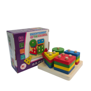 Wooden Geometric Puzzle Board – Colorful Shape Matching Toy for Kids’ Learning & Development