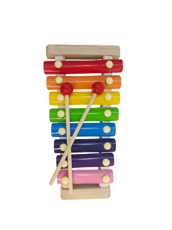 Montessori Wooden Xylophone Toy for Kids – 8 Colorful Notes with 2 Sticks | Educational Musical Instrument for Toddlers 1-3 Years | Perfect Baby Development & Learning Gift