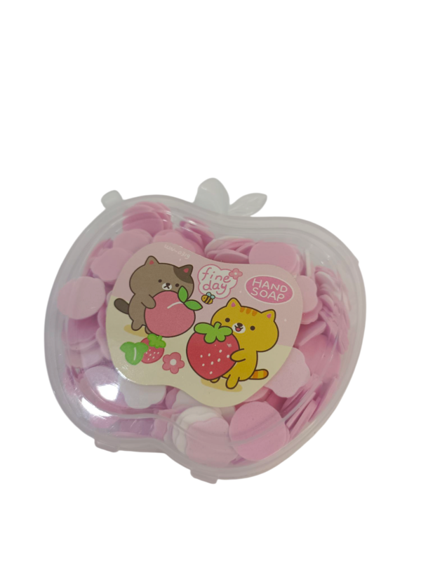 Apple-Shaped Transparent Mini Soap sheet Box – Portable Paper Soap for Travel & Daily Use
