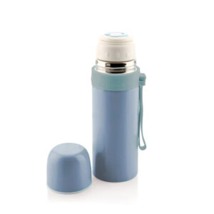 Stainless Steel Thermos Bottle 500ml – Hot & Cold Vacuum Flask (Gold & Blue) - Image 4